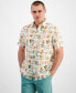 ფოტო #1 პროდუქტის Men's Tile Garden Linen Short Sleeve Shirt, Created for Macy's