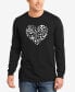 ფოტო #1 პროდუქტის Men's Word Art Long Sleeve Heart Notes T-shirt