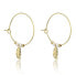 Gold-plated hoop earrings with pearls Ruth EWE23064G