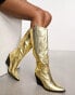 Фото #1 товара Public Desire Navada western knee boots in gold