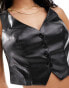 Фото #8 товара Missyempire leather look cropped waistcoat in black