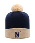 Men's Navy and Gold Navy Midshipmen Core 2-Tone Cuffed Knit Hat with Pom