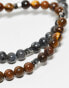 ASOS DESIGN 2 pack semi-precious beaded bracelet set