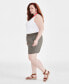 Фото #2 товара Plus Size Mid Rise Pull-On Shorts, Created for Macy's