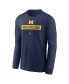 Фото #3 товара Men's Navy Michigan Wolverines 2024 Sideline Legend Performance Long Sleeve T-Shirt