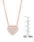 ფოტო #2 პროდუქტის Women's 14k Rose Gold Plated Cubic Zirconia Heart Pendant Necklace