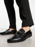 Фото #3 товара ASOS DESIGN loafers in black faux croc with gold snaffle
