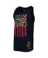 Men's Navy Philadelphia 76ers Hardwood Classics Americana Stars and Stripes Tank Top