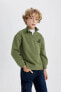 Фото #3 товара Erkek Çocuk Oversize Fit Dik Yaka Baskılı Kalın Sweatshirt