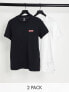 Levi's – 2er-Pack T-Shirts in Weiß/Schwarz mit kleinem Logo