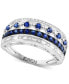 ფოტო #1 პროდუქტის EFFY® Sapphire (5/8 ct. t.w.) & Diamonds (1/5 ct. t.w.) Multirow Ring in 14k White Gold