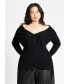 ფოტო #1 პროდუქტის Plus Size Bardot Off The Shoulder Sweater