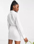 Фото #2 товара In The Style exclusive knot front shirt dress in white