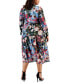 Фото #2 товара Plus Size Floral-Print Tiered Midi Dress