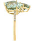 ფოტო #3 პროდუქტის EFFY® Green Quartz (8 ct. t.w.) & Diamond (1/20 ct. t.w.) Three Stone Ring in 14k Gold