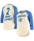 Фото #1 товара Women's Kawhi Leonard Cream LA Clippers Raglan Three-Fourth Sleeve T-shirt