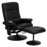 Фото #5 товара Massaging Black Leather Recliner And Ottoman With Leather Wrapped Base