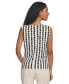 Фото #2 товара Women's Pleated-Neck Abstract-Striped Top