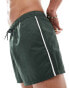 ASOS DESIGN swim short in short length with piping detail in green Зеленый, S - W32 - фото #1