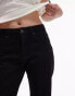 Фото #2 товара Topshop Petite cropped mid rise straight jeans with raw hems in black