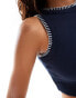 Фото #3 товара Noisy May ribbed tank top with contrast seam detail in navy