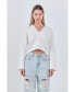 Фото #2 товара Women's V-neck Cropped Knit Sweater