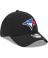 ფოტო #4 პროდუქტის Men's Black Toronto Blue Jays Logo 39THIRTY Flex Hat