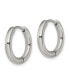 Фото #3 товара Stainless Steel Polished Hinged Hoop Earrings