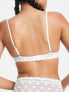 Topshop wren spot mesh lace trim underwire bra in white