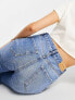 Фото #3 товара Stradivarius split hem straight fit jean in medium blue