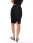 Фото #7 товара ASOS DESIGN Hourglass high waist bengaline tailored skirt in black