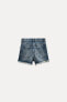 Trf high-waist denim ripped shorts