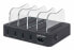 Manhattan Charging Station - 4x USB-A Ports - Outputs: 4x 2.4A - Smart IC - LED Indicator Lights - Black - Three Year Warranty - Box - Freestanding - Plastic - Black - Contact - CE FCC RoHS WEEE ETL - 2.4 A