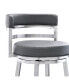 Фото #7 товара Madrid 26" Counter Height Swivel Gray Artificial leather and Brushed Stainless Steel Bar Stool
