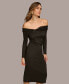 Фото #2 товара Платье женское DKNY Donna Karan с отложным воротником и открытыми плечами