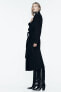 Фото #3 товара Длинное пальто из смесовой шерсти с поясом ZARA