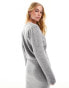 JDY knitted v neck jumper co-ord in grey