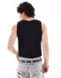 COLLUSION notch neck vest in black