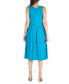 ფოტო #3 პროდუქტის Fit and Flare Midi Sleeveless Dress with Pocket Detail