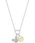 Фото #3 товара Disney cubic Zirconia Mickey Mouse & Disney 100 Pendant Necklace 18" in Sterling Silver & 18k Gold-Plate