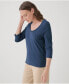 Women's Organic Cotton Softspun Scoop Neck 3/4 Sleeve Tee