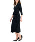 Фото #3 товара Women's Faux-Wrap Collared Midi Dress