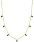 Фото #1 товара Macy's onyx Baguette Dangle 18" Collar Necklace in 14k Gold-Plated Sterling Silver