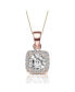 ფოტო #4 პროდუქტის Sterling Silver with Colored Cubic Zirconia Asher Cut Square Framed Drop Pendant