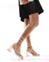 Фото #2 товара Simmi London Tammie spiral heeled block sandal in ivory satin