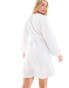 Фото #8 товара Pieces sequin belted wrap mini dress in white