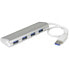 Фото #1 товара StarTech.com 4-Port Portable USB 3.0 Hub with Built-in Cable - USB 3.2 Gen 1 (3.1 Gen 1) Type-A - USB 3.2 Gen 1 (3.1 Gen 1) Type-A - 5000 Mbit/s - Silver,White - Aluminum - Plastic - Power