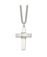 Фото #3 товара Chisel brushed and Polished Cross Pendant on a Curb Chain Necklace