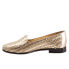 Фото #4 товара Trotters Liz III T2131-915 Womens Gold Wide Leather Loafer Flats Shoes 9