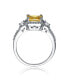 Фото #4 товара Sterling Silver Yellow Cubic Zirconia Halo Coctail Ring